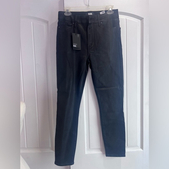 Paige Hoxton Ankle Jean Petite Black Fog Lux Coating Size 29 NWT - Picture 2 of 6